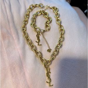 YSL Saint Laurent Zipper Pulls on a 18k Gold Plated Chunky Round Large Necklace